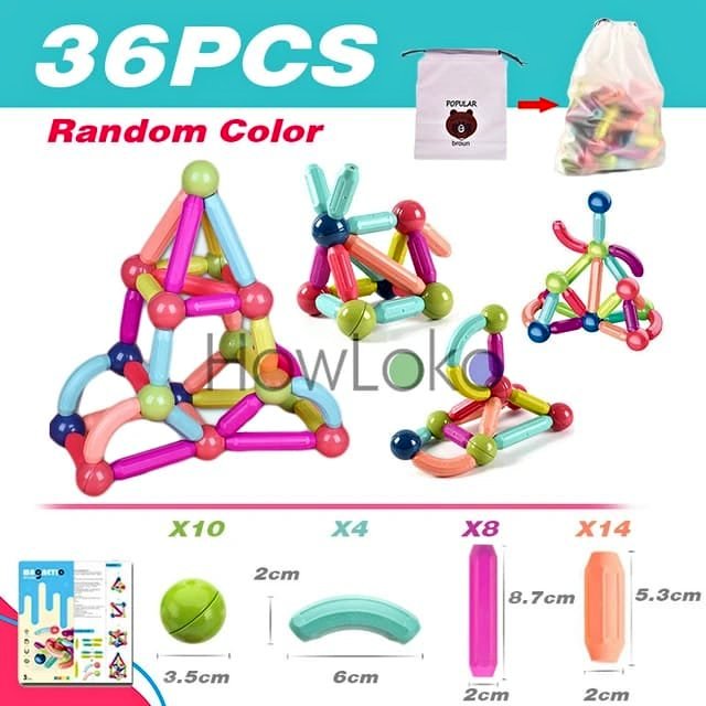 JUEGO DIDÁCTICO BLOQUES MAGNÉTICOS 36 PIEZAS