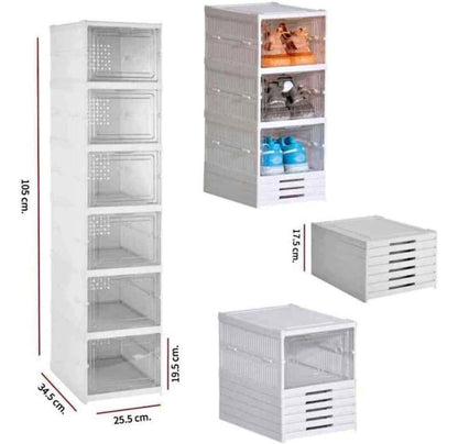 💫ZAPATERA PLEGABLE ACRÍLICA DE 6 NIVELES 💫