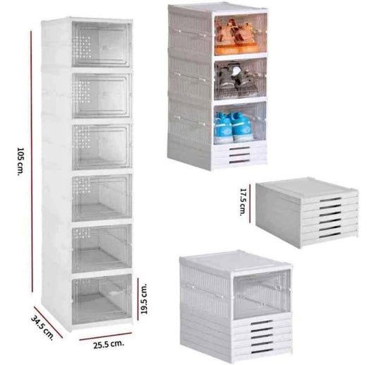 💫ZAPATERA PLEGABLE ACRÍLICA DE 6 NIVELES 💫