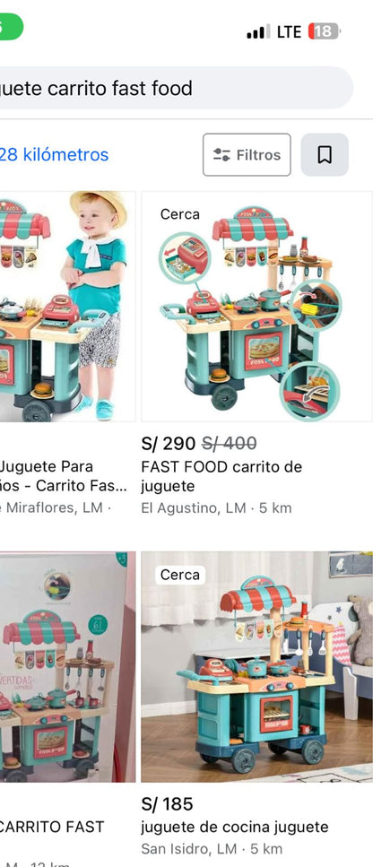 COCINITRA FAST FOOD CON CAJA REGISTRADORA