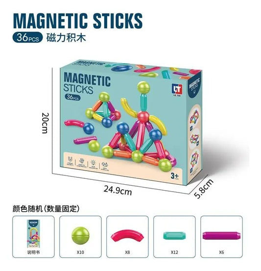 JUEGO DIDÁCTICO BLOQUES MAGNÉTICOS 36 PIEZAS