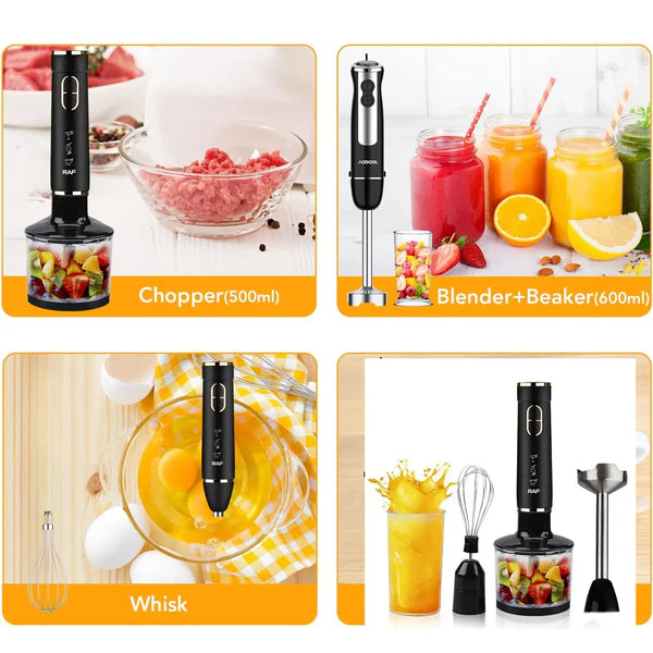 BATIDORA & LICUADORA DE INMERSIÓN RAF 4 EN 1 – R.368W | 800W POTENCIA